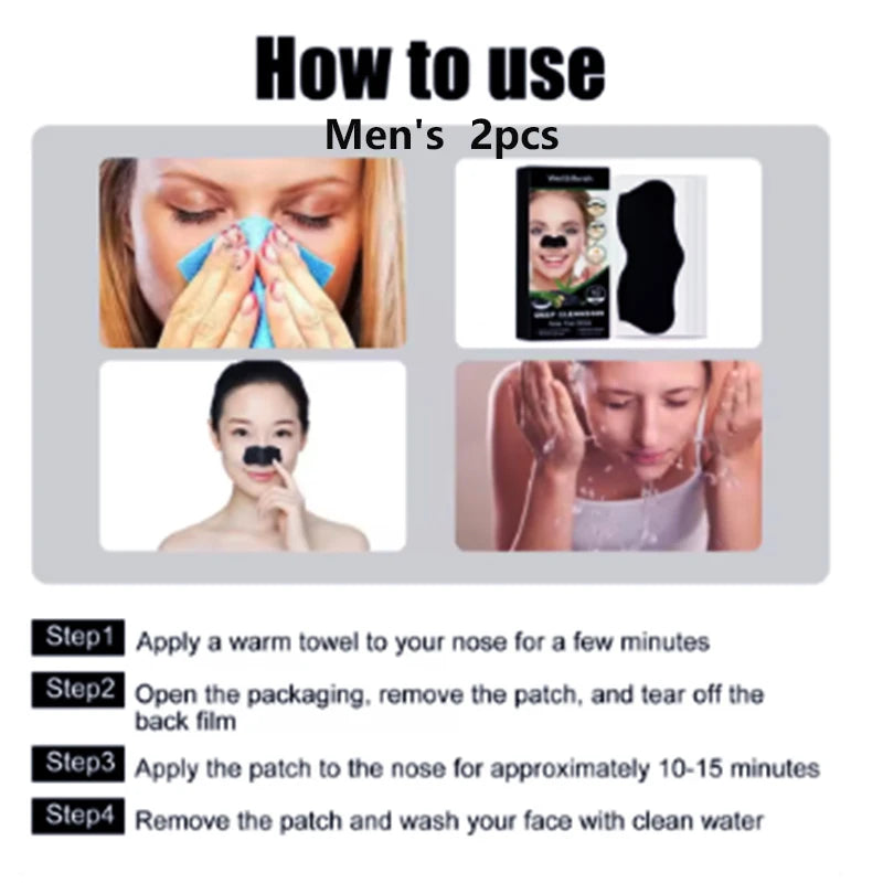 Bamboo Charcoal Clean Nose Patches Face Cleansing Quickly Remove Blackheads Comedones Shrink Pore Skin Care Mask Patch Anti Acne