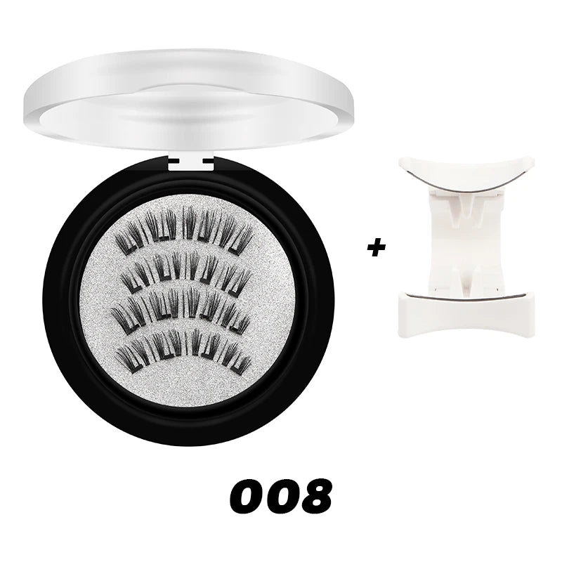 DINGSEN Magnetic Eyelashes 3D Natural False Eyelashes Reusable 4pcs Magnet Clip Set Lashes Extension makeup Tweezers Lash Set