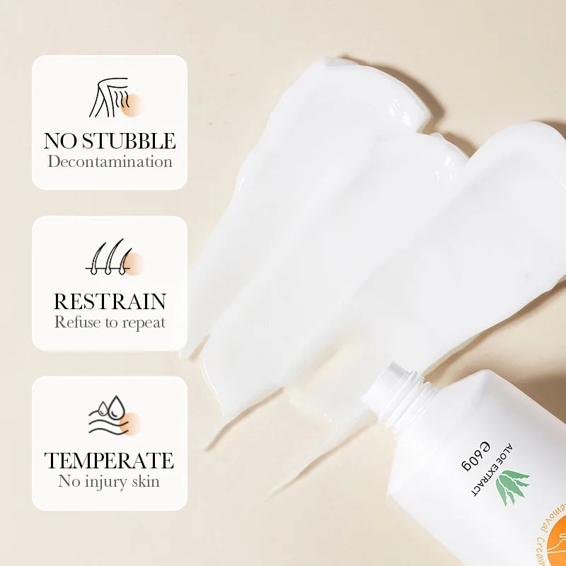 Fast Painless Hair Removal Cream Ladies Intimate Areas Depilatory Wax Underarm Aloe Hair Remover Creams for Men Women Body 60g