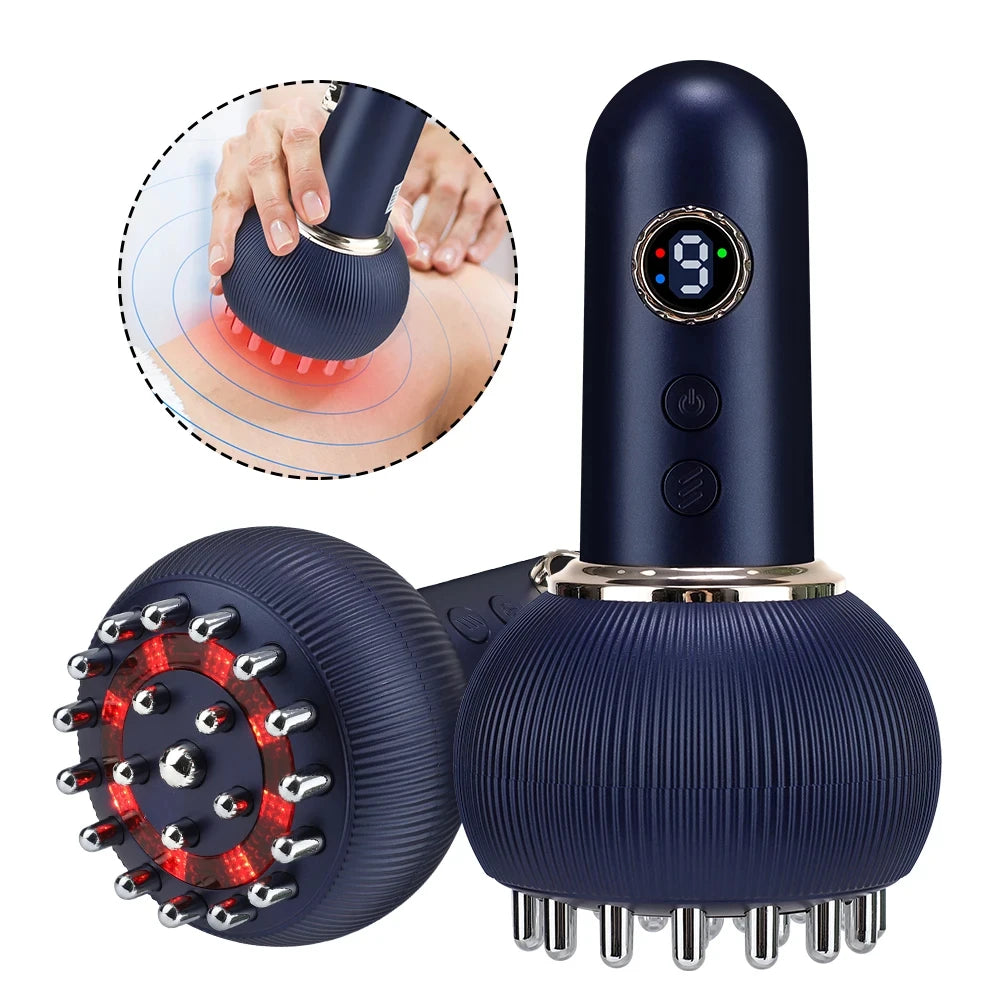 Wireless Guasha Massager Body Shaping Heating Scraping Brush Drainage Machine Fat Burner Rechargeable