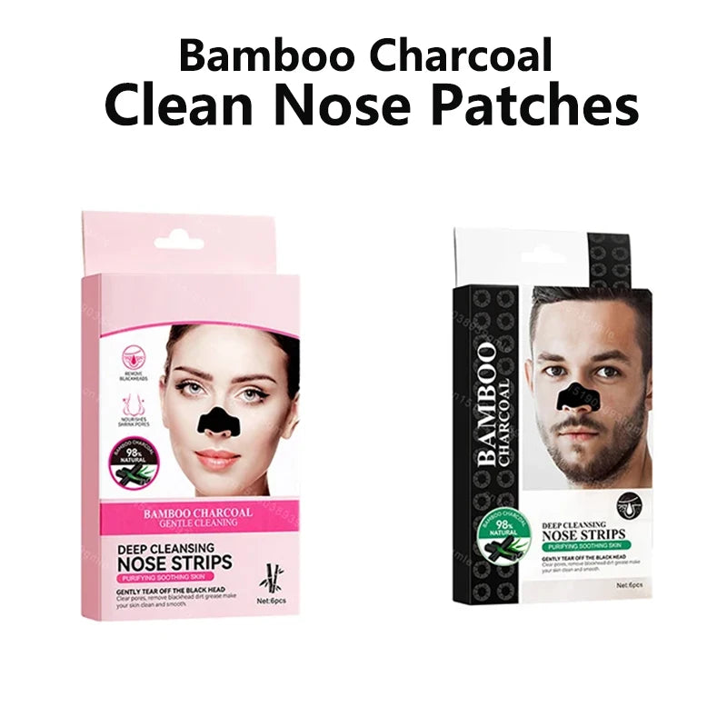 Bamboo Charcoal Clean Nose Patches Face Cleansing Quickly Remove Blackheads Comedones Shrink Pore Skin Care Mask Patch Anti Acne