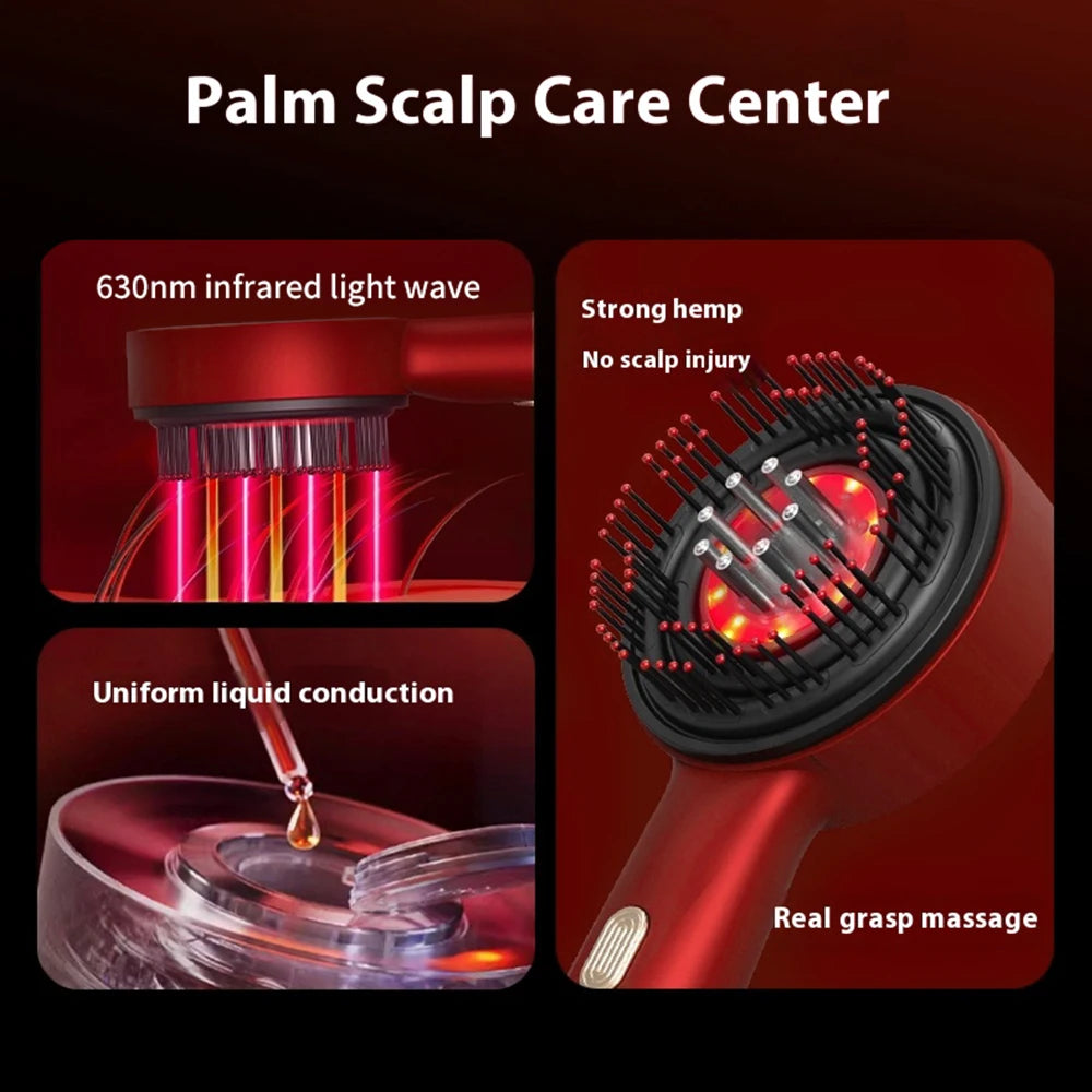 3 Modes Electric Massage Comb Portable Red Light Laser Comb for Hair Follicle Hair Follicles On The Head Essence Oil Applicator