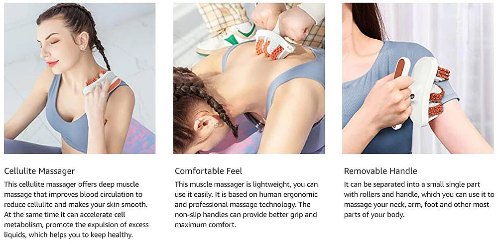 Anti Cellulite Massager Roller Manual Muscle Massager for Neck Shoulder Back Arm Leg Relieve Soreness Shape Body Roller Tech