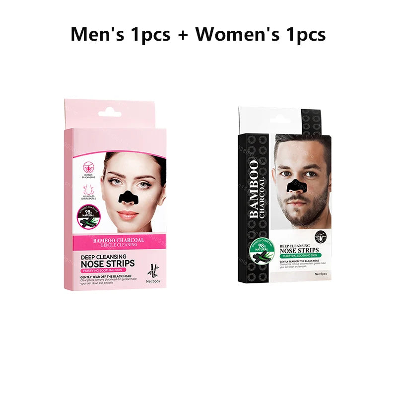 Bamboo Charcoal Clean Nose Patches Face Cleansing Quickly Remove Blackheads Comedones Shrink Pore Skin Care Mask Patch Anti Acne