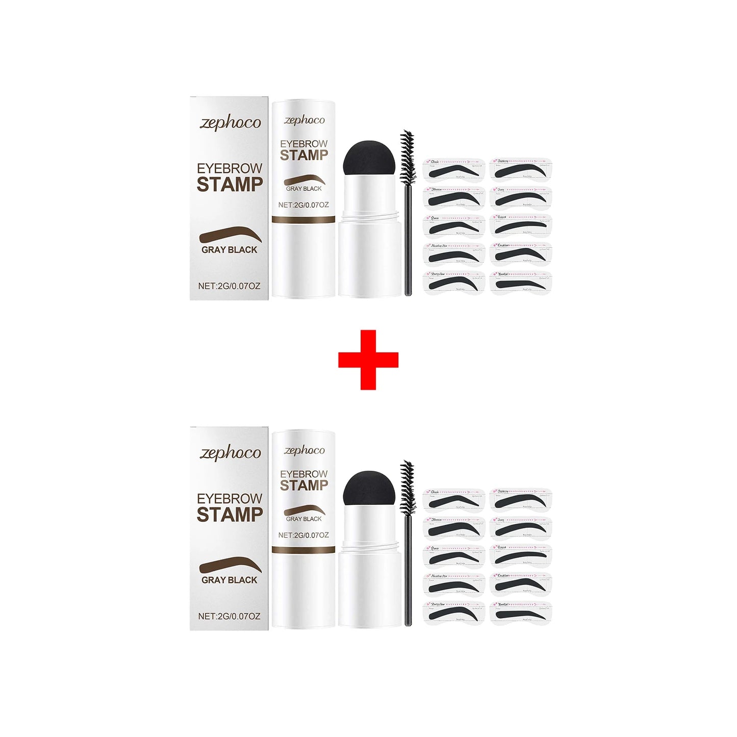 Gray Black Eyebrow Stamp Waterproof Long Lasting Eyebrow Powder Stamp Shaping Kit Eyebrow Card Natural Look Makeup