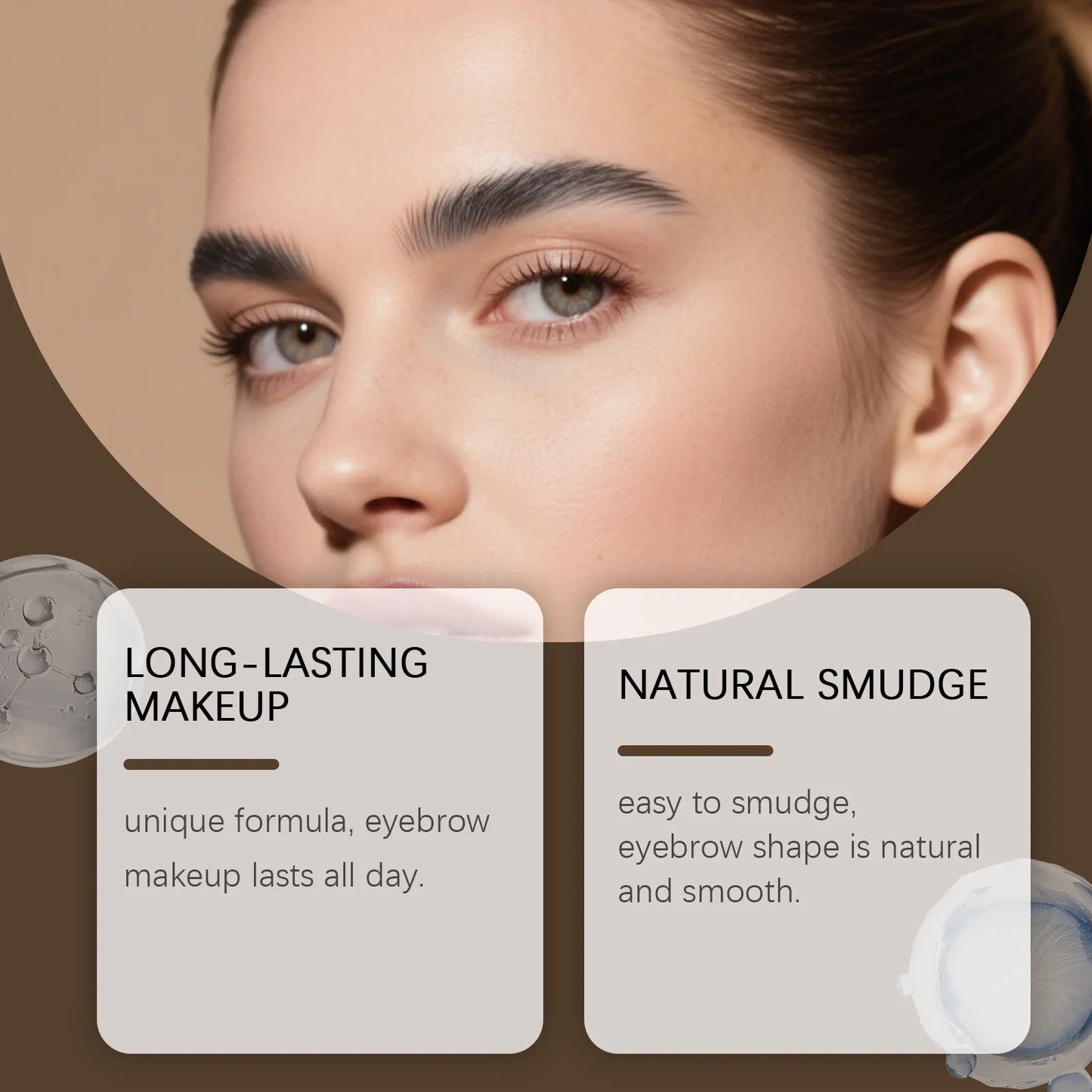 Gray Black Eyebrow Stamp Waterproof Long Lasting Eyebrow Powder Stamp Shaping Kit Eyebrow Card Natural Look Makeup