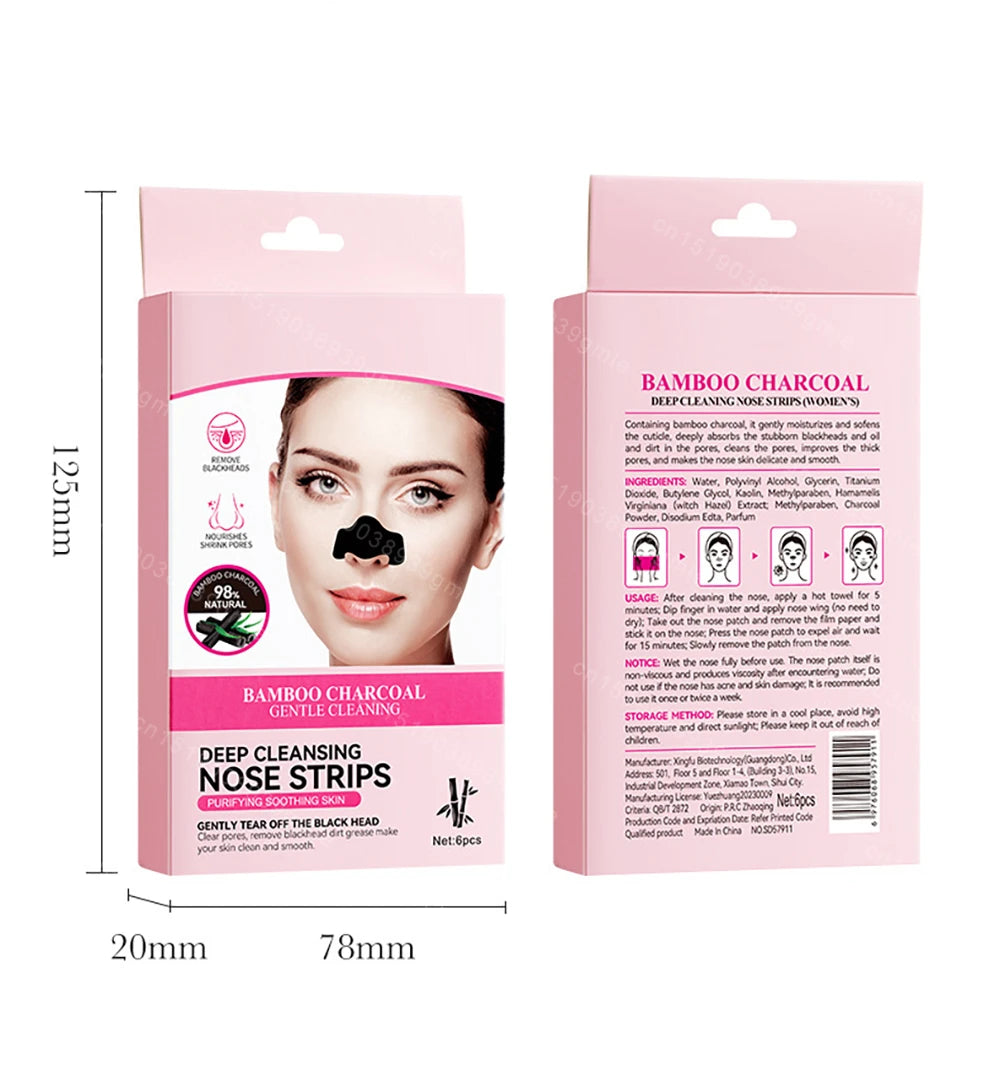 Bamboo Charcoal Clean Nose Patches Face Cleansing Quickly Remove Blackheads Comedones Shrink Pore Skin Care Mask Patch Anti Acne