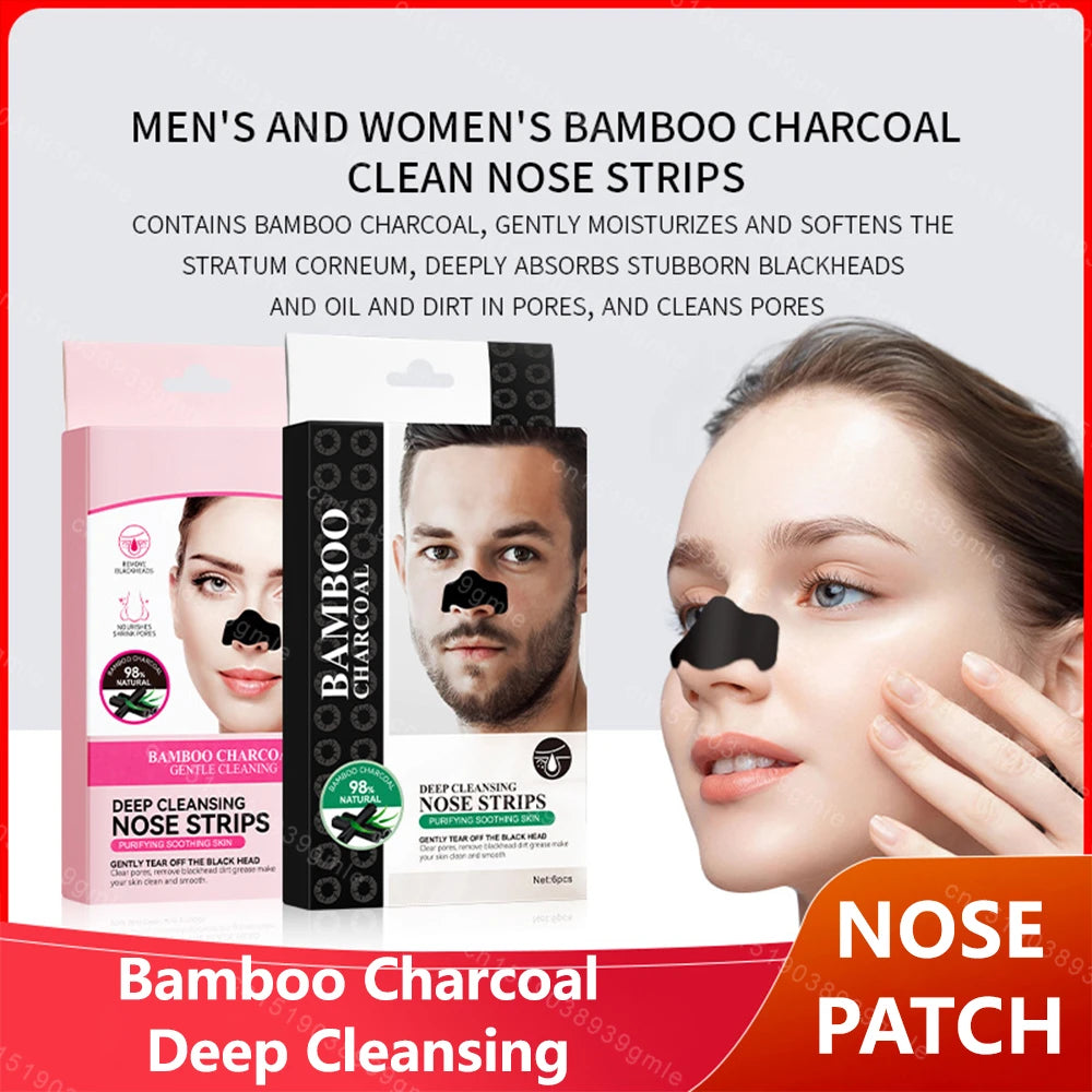 Bamboo Charcoal Clean Nose Patches Face Cleansing Quickly Remove Blackheads Comedones Shrink Pore Skin Care Mask Patch Anti Acne
