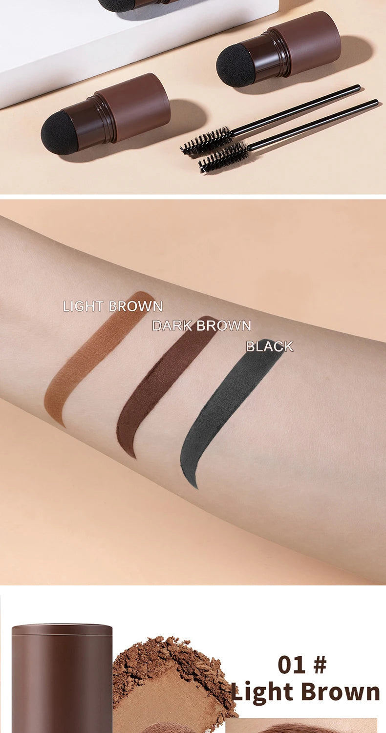O'CHEAL One Step Eyebrow Stamp Shaping Kit Set Hair Cover Up Powder Contouring Stick Hairline Shadow Powder Brow Shape 10 Pcs