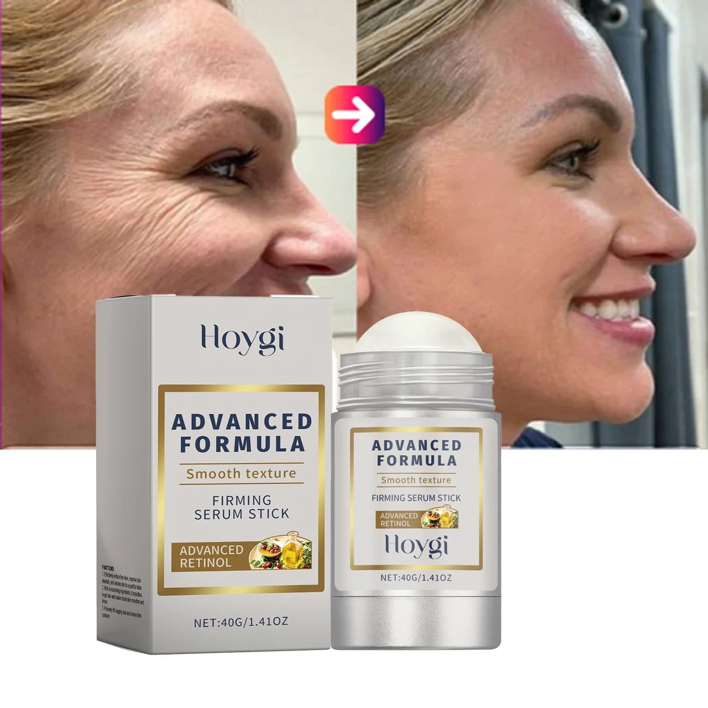 Retinol Hyaluronic Acid Stick Anti Wrinkle Tighten Pores Firming Lifting Plump Skin 24H Moisturizing Anti Aging Korean Care Balm