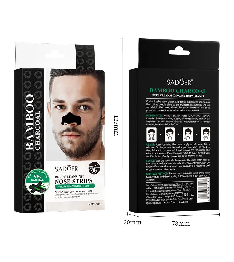 Bamboo Charcoal Clean Nose Patches Face Cleansing Quickly Remove Blackheads Comedones Shrink Pore Skin Care Mask Patch Anti Acne