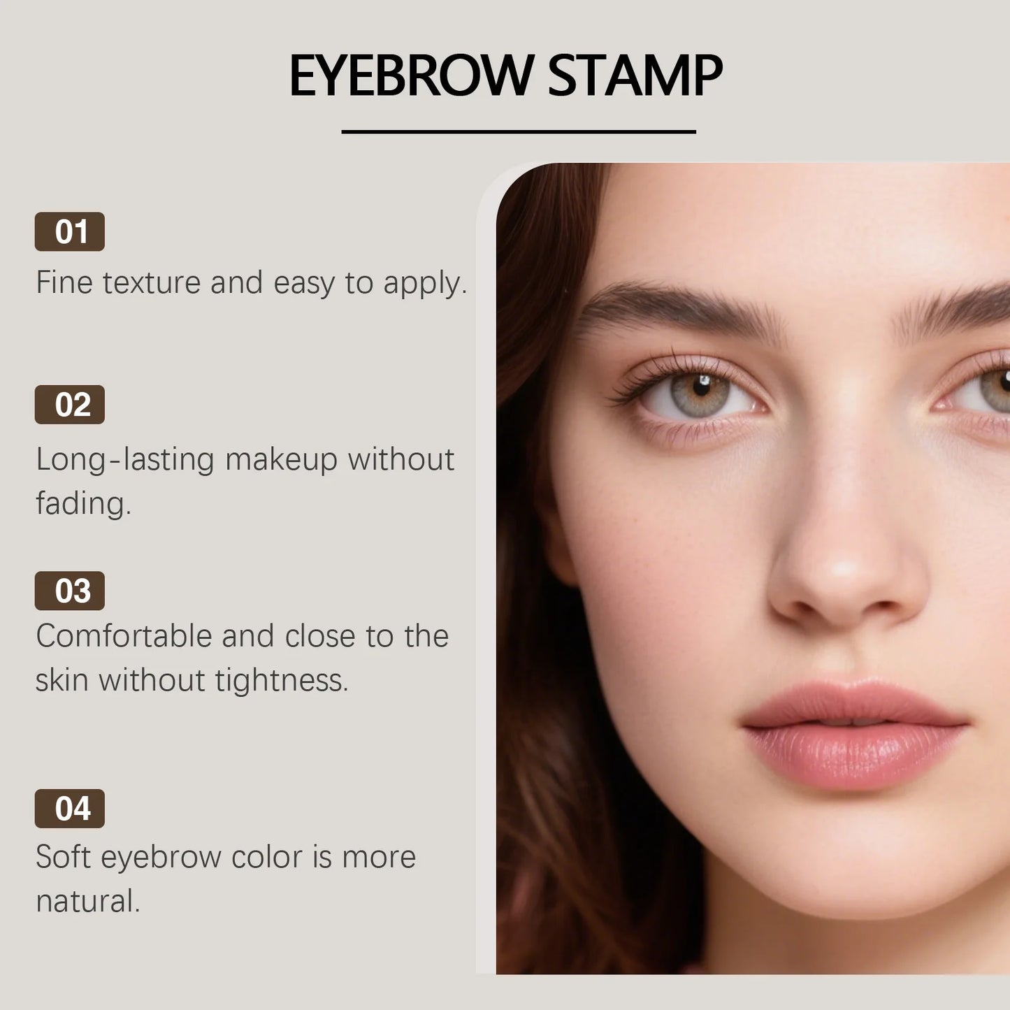 Gray Black Eyebrow Stamp Waterproof Long Lasting Eyebrow Powder Stamp Shaping Kit Eyebrow Card Natural Look Makeup