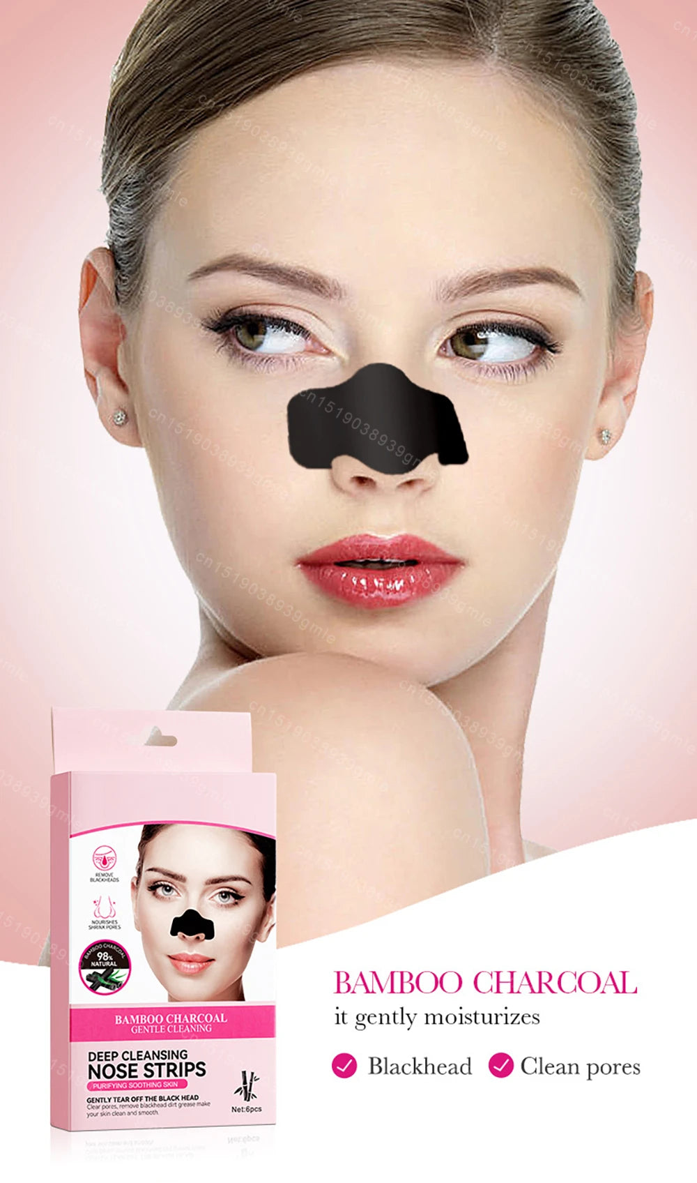 Bamboo Charcoal Clean Nose Patches Face Cleansing Quickly Remove Blackheads Comedones Shrink Pore Skin Care Mask Patch Anti Acne