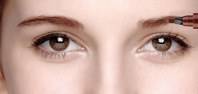 2 Pack 4 Point Eyebrow Pen 4 Prong Tip Eyebrow Pen 4 Fork Eyebrow Pencil Waterproof Liquid Eyebrow Pencil Long Lasting Like Real