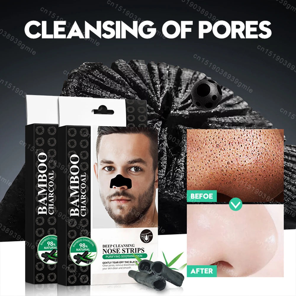Bamboo Charcoal Clean Nose Patches Face Cleansing Quickly Remove Blackheads Comedones Shrink Pore Skin Care Mask Patch Anti Acne